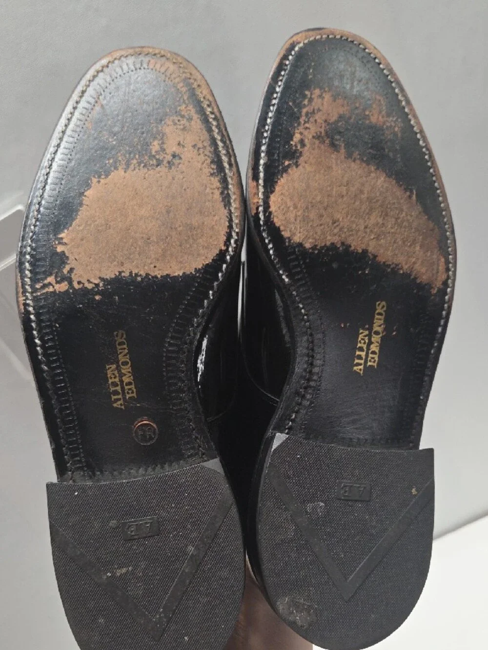 Allen Edmonds Black Patent Leather Derby Dress Shoes Size 8